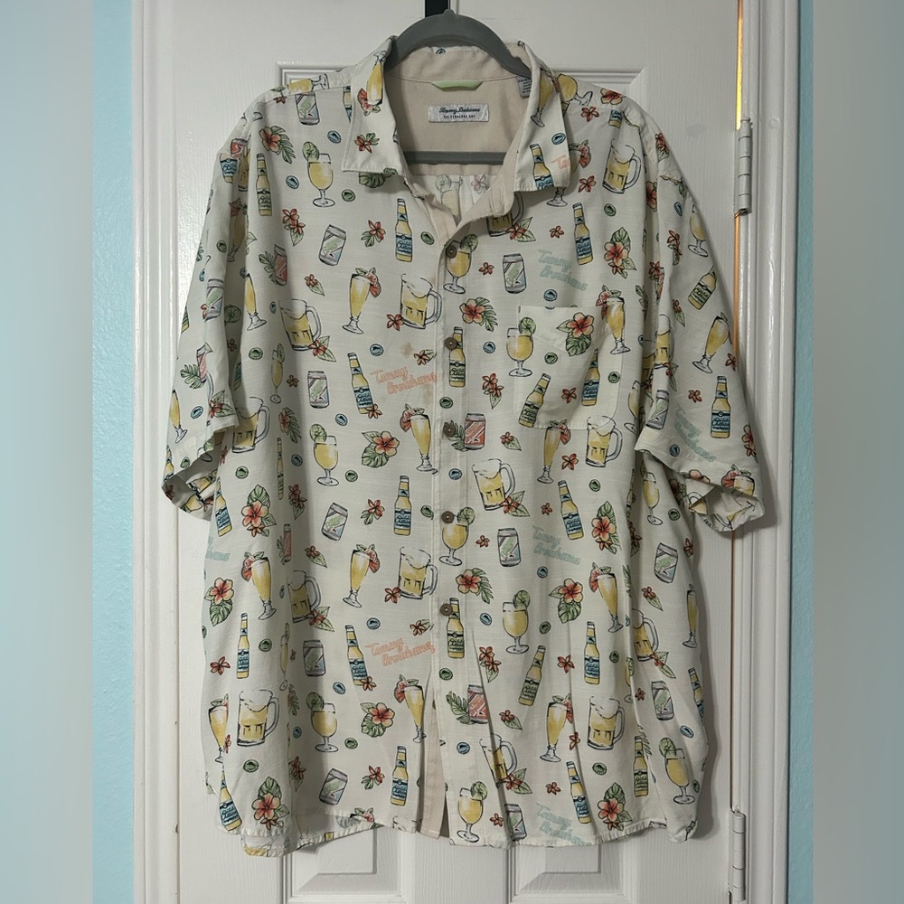 Big & Tall Tommy Bahama Veracruz Cay Brewhama Sport Shirt 2XL - Picture 2 of 7